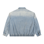 Veste en jean zippée à délavage vintage