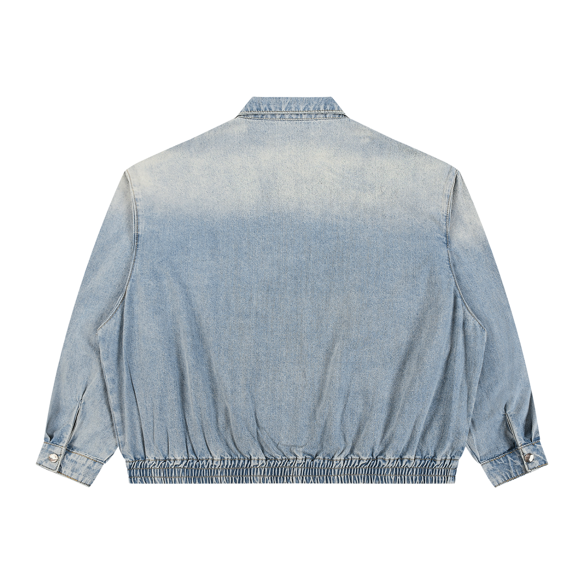 Veste en jean zippée à délavage vintage