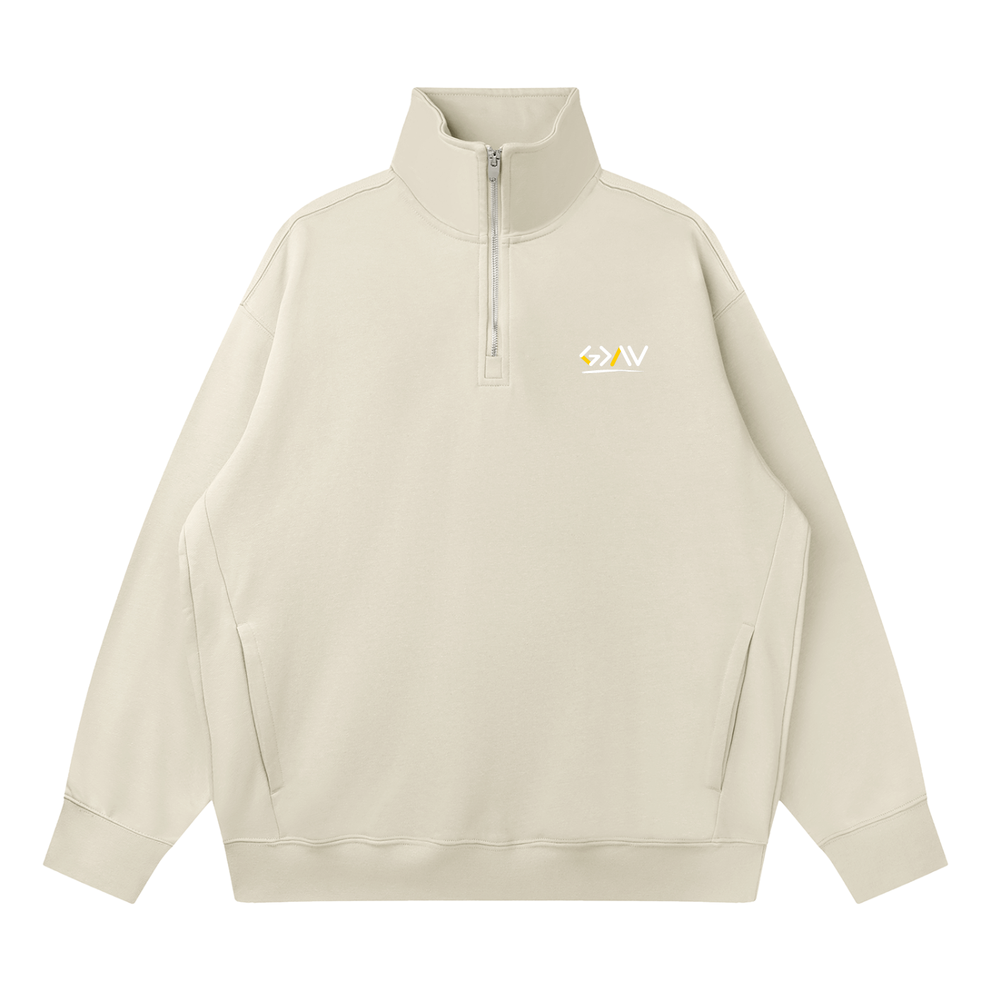 Sweat Col Montant Zippé à Épaules Tombantes