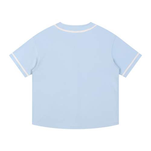 Maillot boutonné à passepoil contrasté