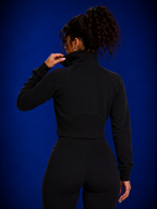 Sweat-shirt court à demi-zip