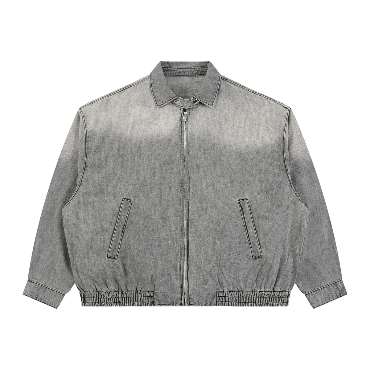 Veste en jean zippée à délavage vintage