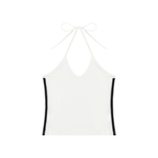 Women's Color Block Halter Crop Tank Top