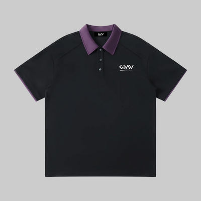 Contrast Collar Raglan Polo Shirt