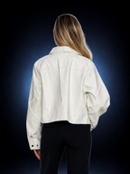 veste courte en simili-cuir