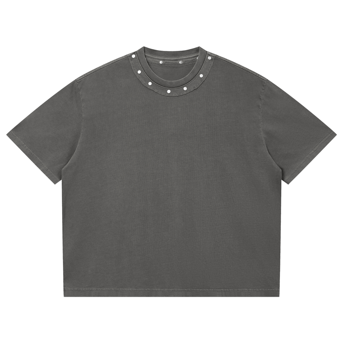 T-shirt boxy délavé clouté unisexe