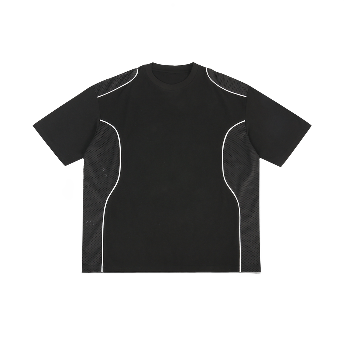 T-shirt à empiècement et passepoil contrasté