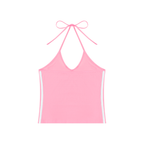Women's Color Block Halter Crop Tank Top