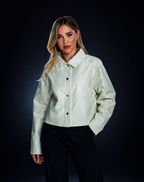 veste courte en simili-cuir