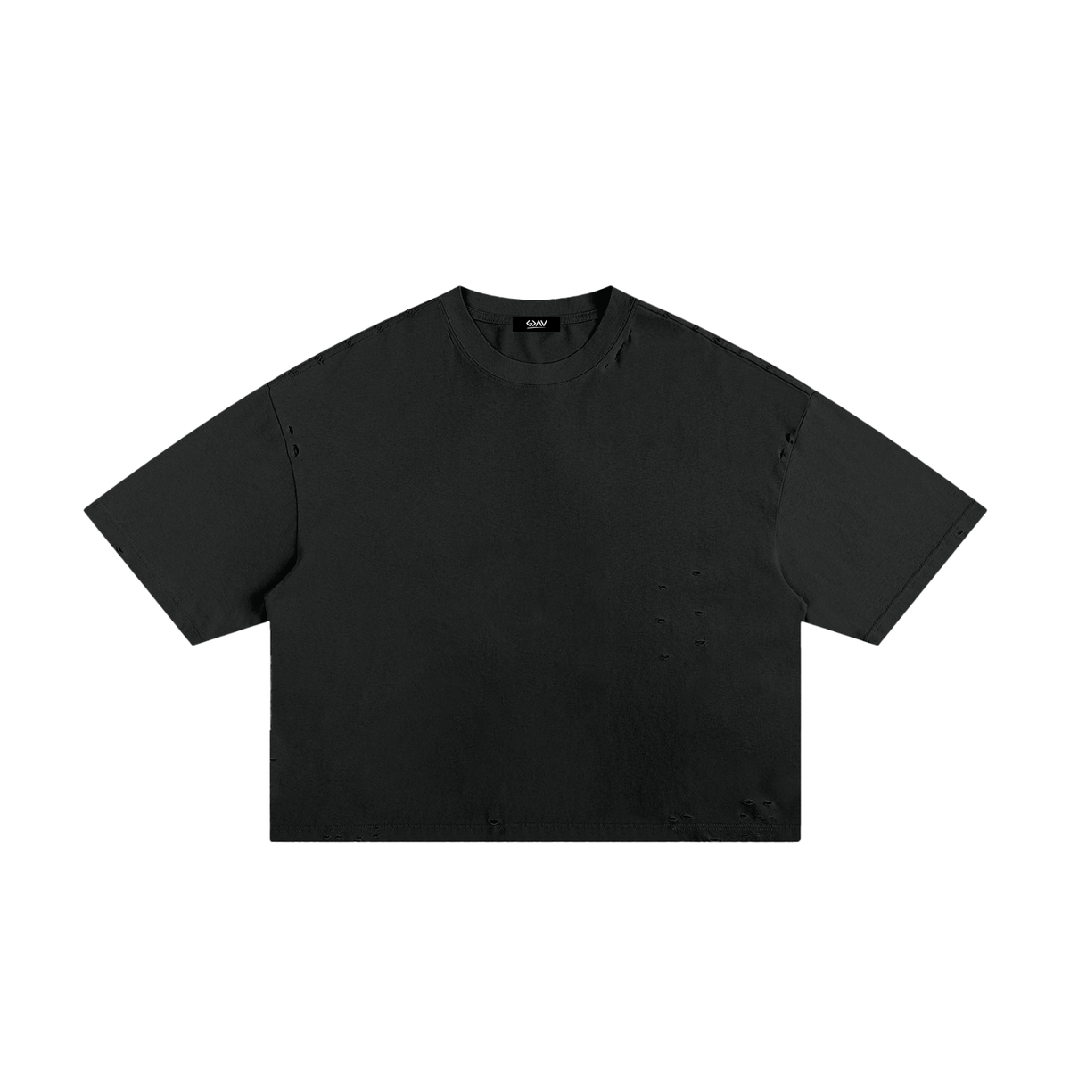 T-shirt boxy classique à bords effilochés