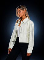 veste courte en simili-cuir