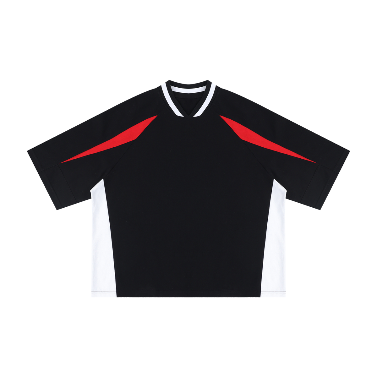 T-shirt oversize col V bicolore