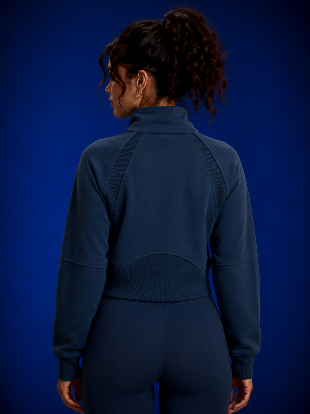 Sweat-shirt court à demi-zip