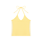 Women's Color Block Halter Crop Tank Top