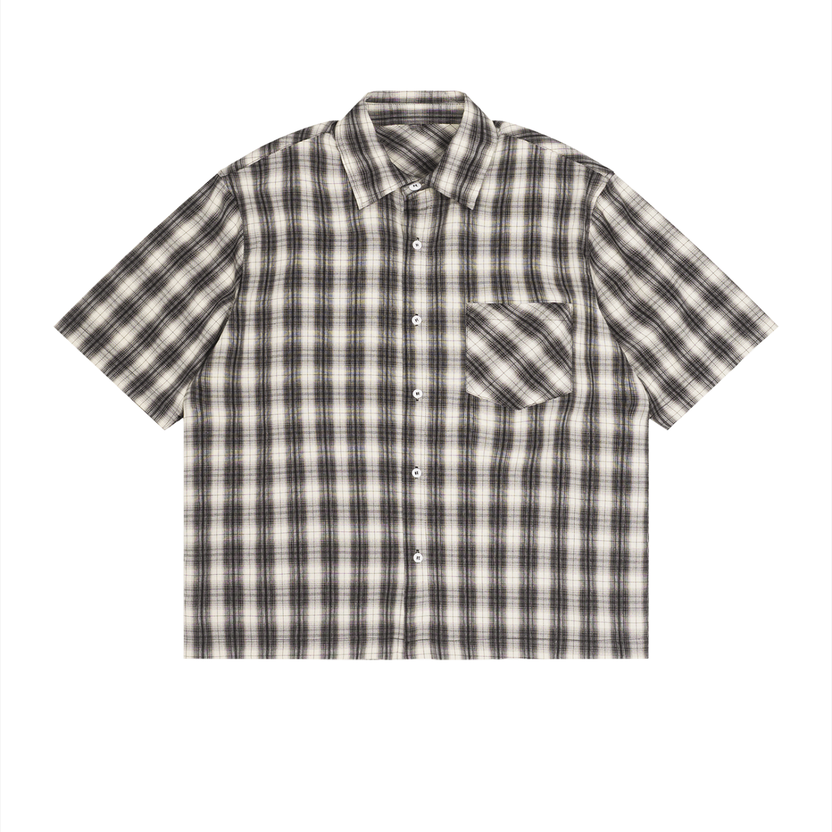 Chemise à carreaux manches courtes coupe boxy