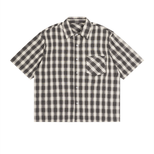 Chemise à carreaux manches courtes coupe boxy