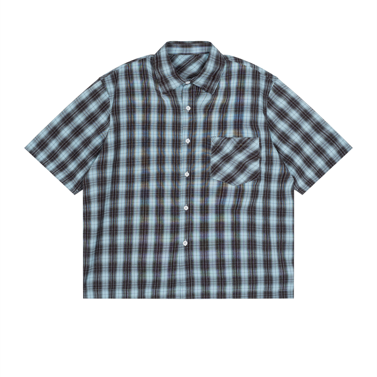 Chemise à carreaux manches courtes coupe boxy
