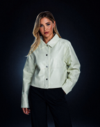 veste courte en simili-cuir