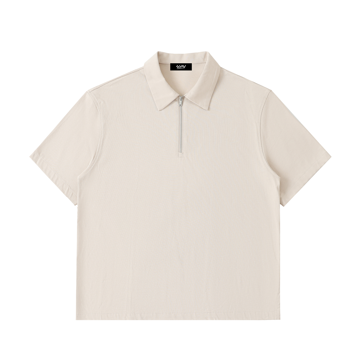 Polo en coton avec demi-zip