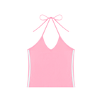 Women's Color Block Halter Crop Tank Top