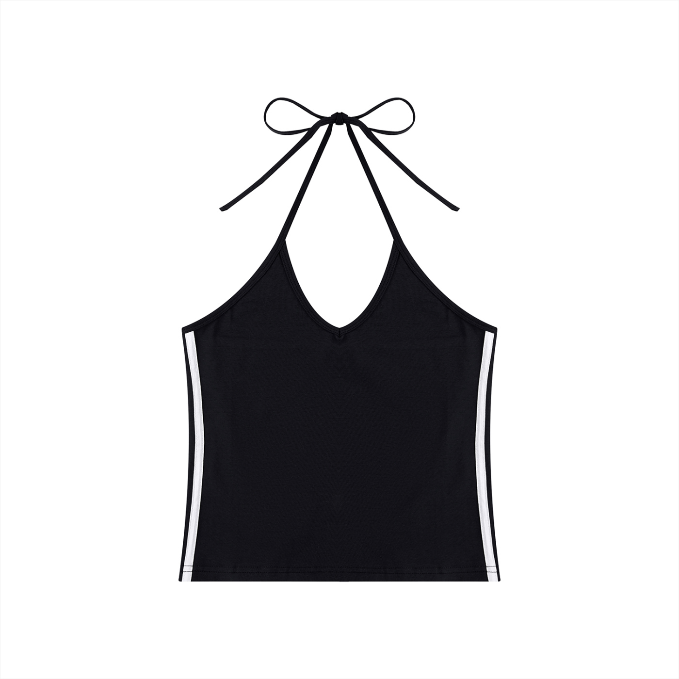 Women's Color Block Halter Crop Tank Top