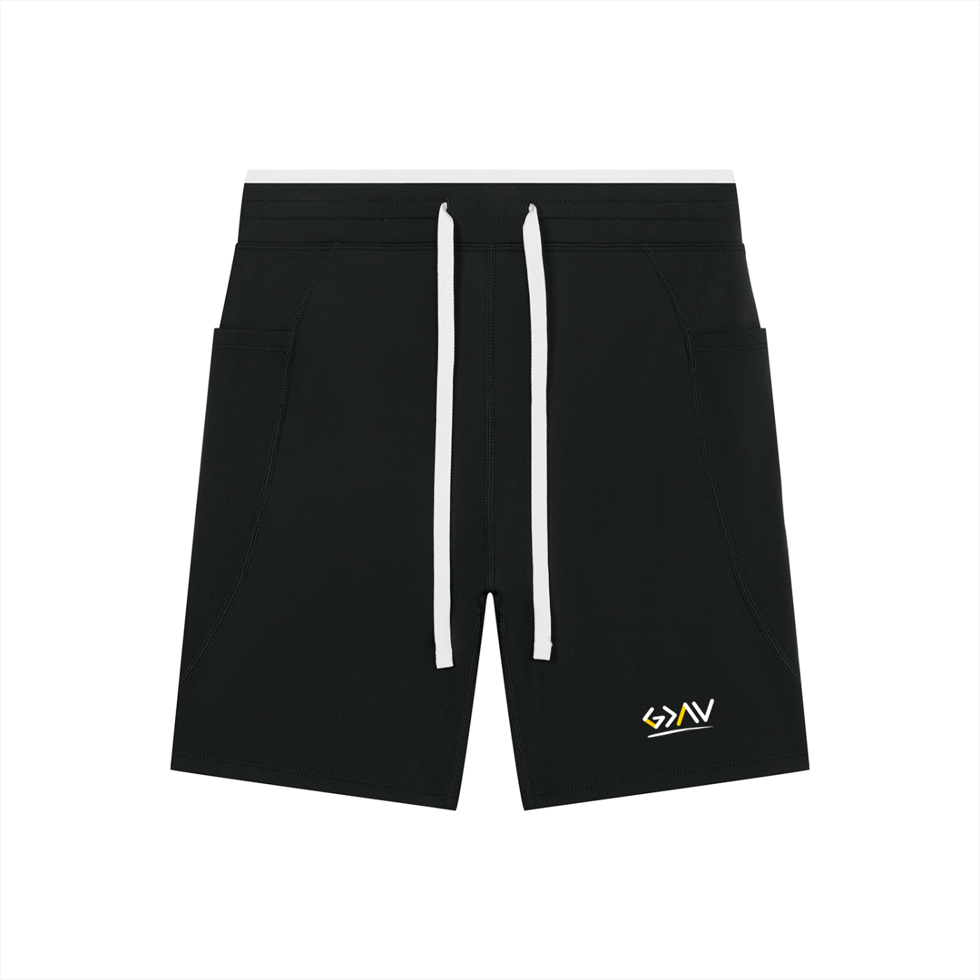 Short de Yoga Taille Haute à Bandes Contrastantes