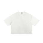 T-shirt boxy classique à bords effilochés