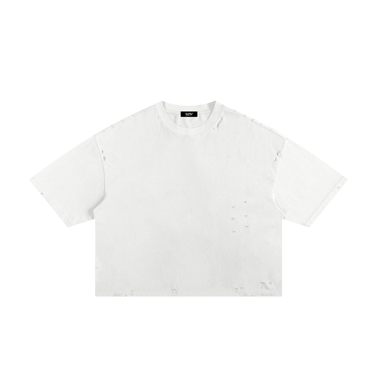 T-shirt boxy classique à bords effilochés