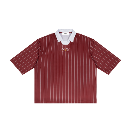 Maillot de foot à rayures et col