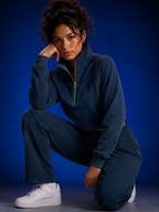 Sweat-shirt court à demi-zip