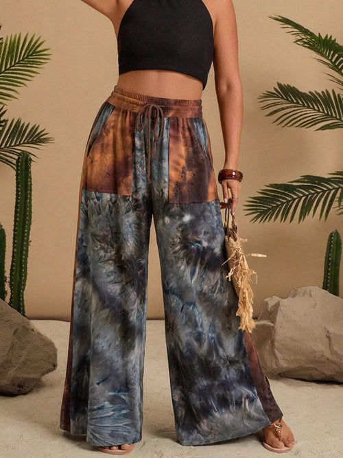 Pantalon décontracté à jambes larges tie-dye - Giav
