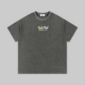 T-shirt en maille gaufrée délavée aux minéraux