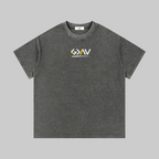 T-shirt en maille gaufrée délavée aux minéraux