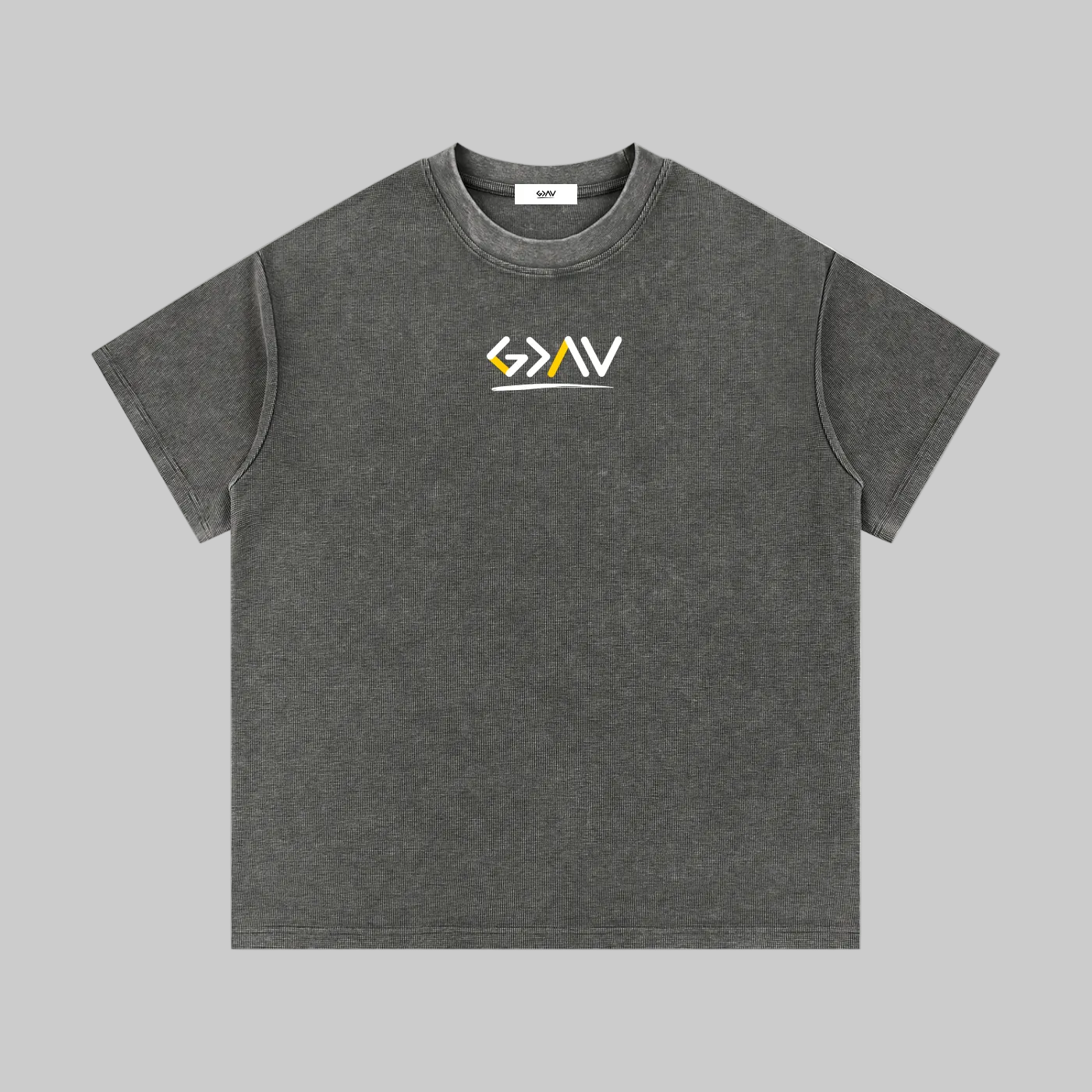 T-shirt en maille gaufrée délavée aux minéraux