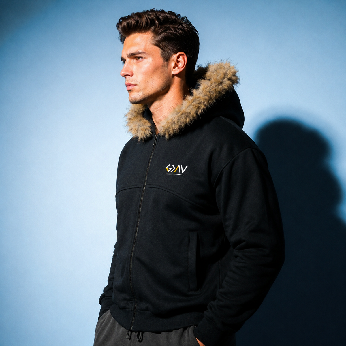 sweat à capuche fourrure oversized