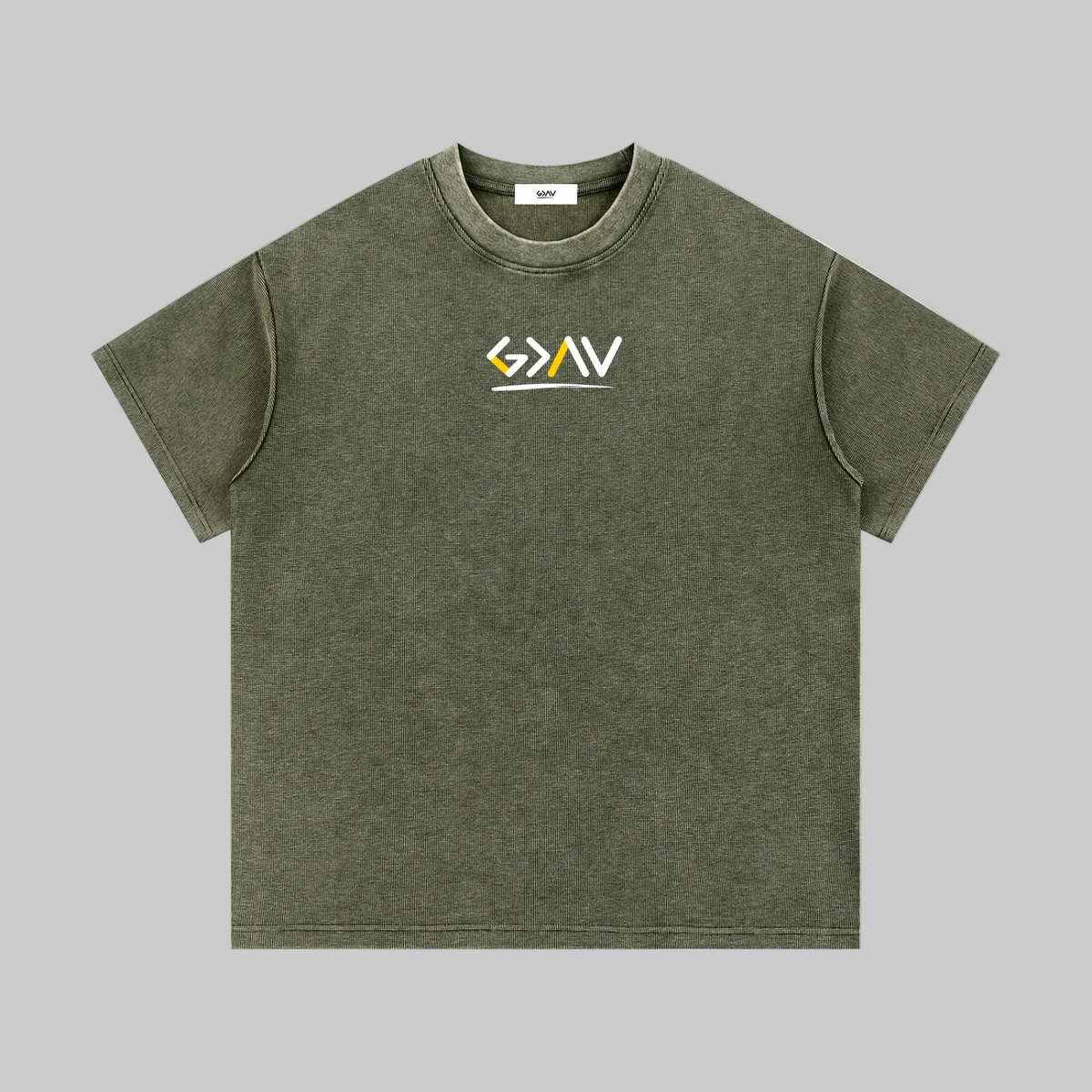 T-shirt en maille gaufrée délavée aux minéraux