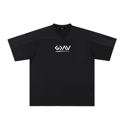 Oversized Mesh V-Neck Soccer Jersey