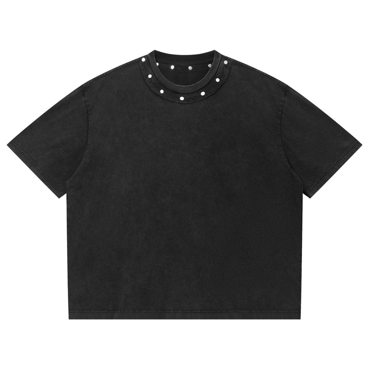 T-shirt boxy délavé clouté unisexe