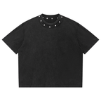 Unisex Washed Boxy Studded T-Shirt