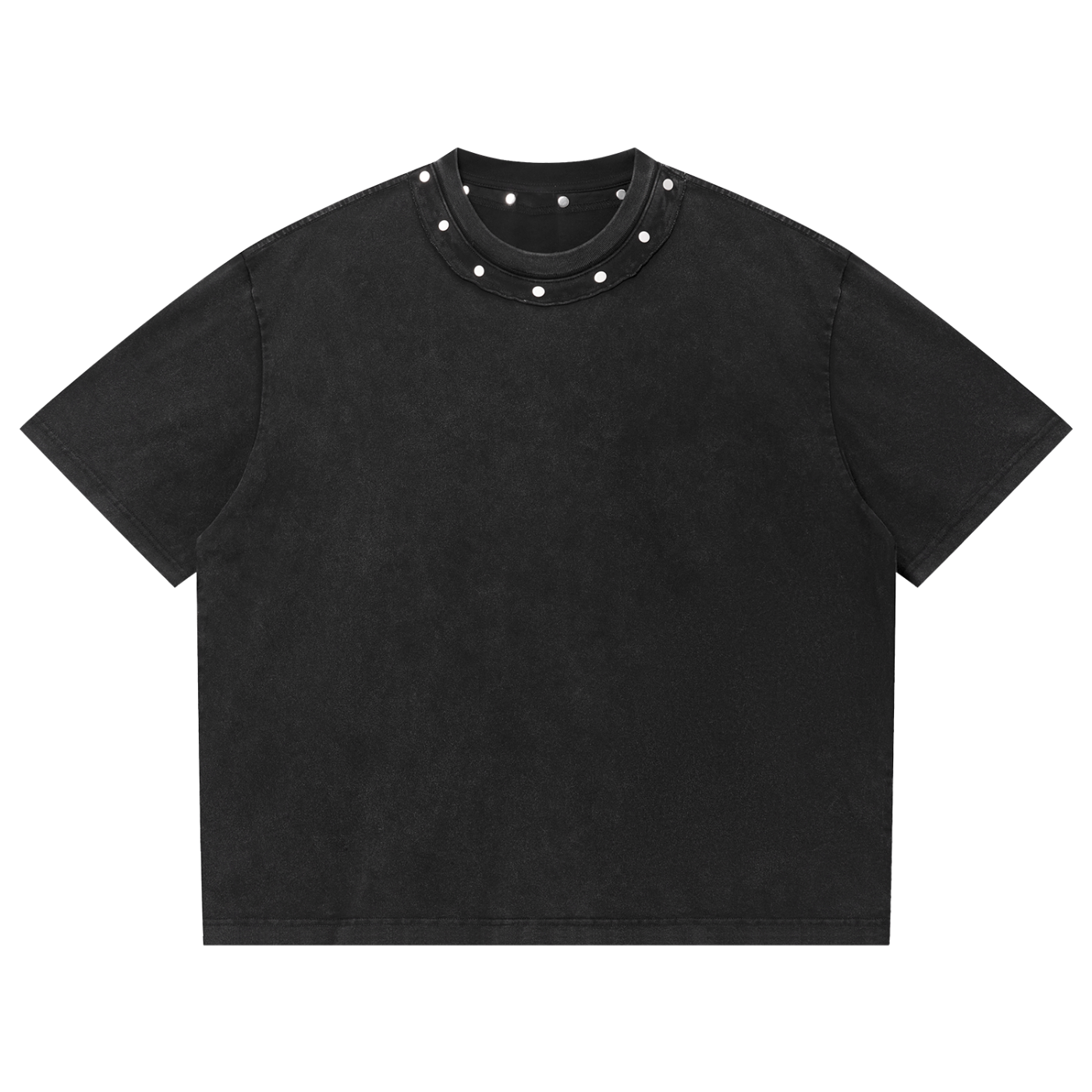 Unisex Washed Boxy Studded T-Shirt