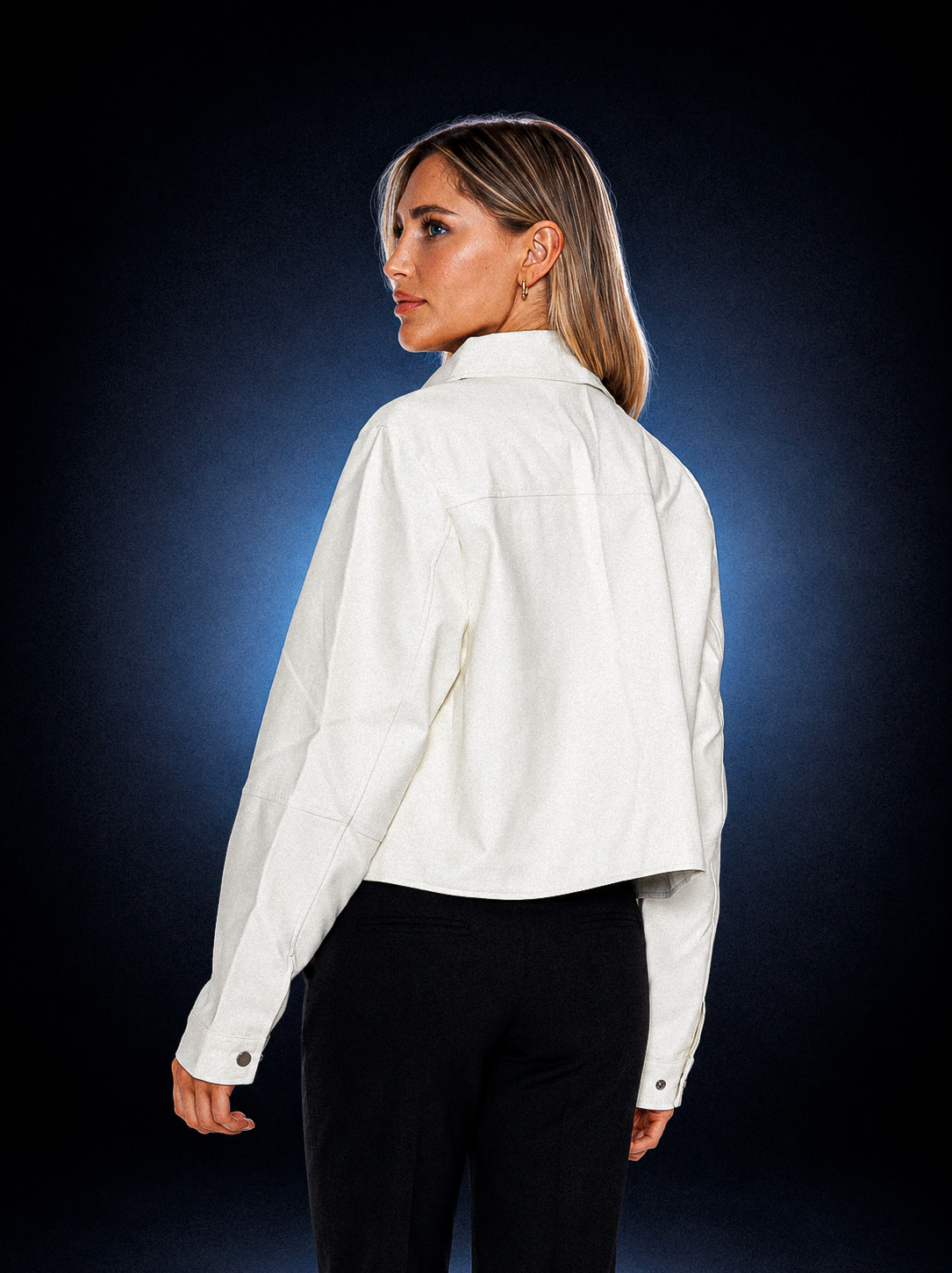veste courte en simili-cuir