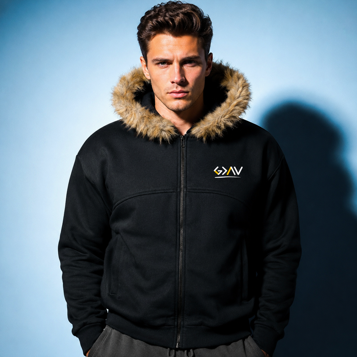 sweat à capuche fourrure oversized