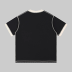 T-shirt en coton à surpiqûres contrastées