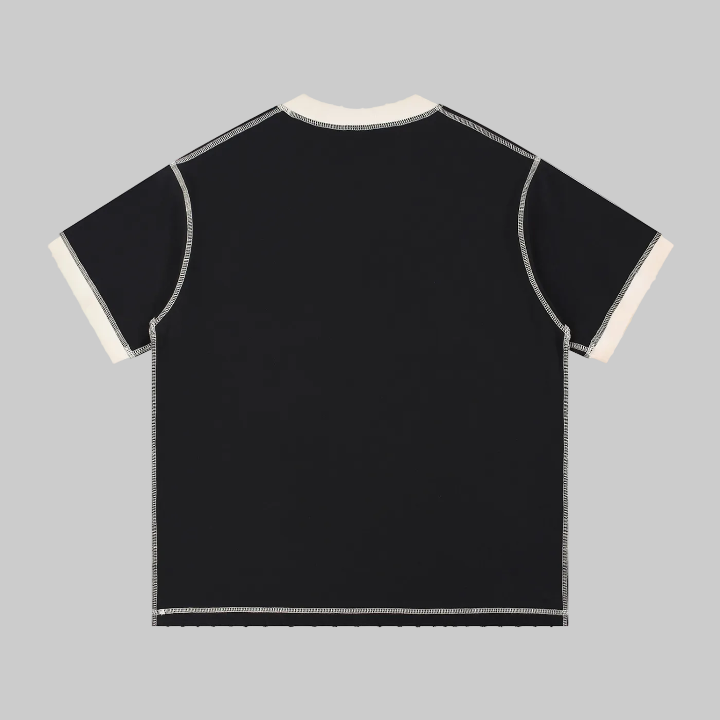 T-shirt en coton à surpiqûres contrastées