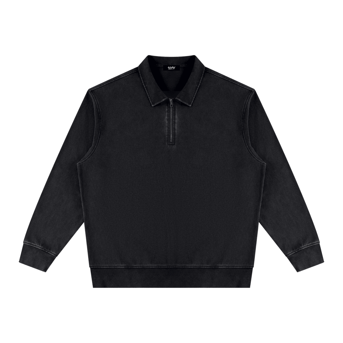 sweat-shirt vintage col zippé unisexe