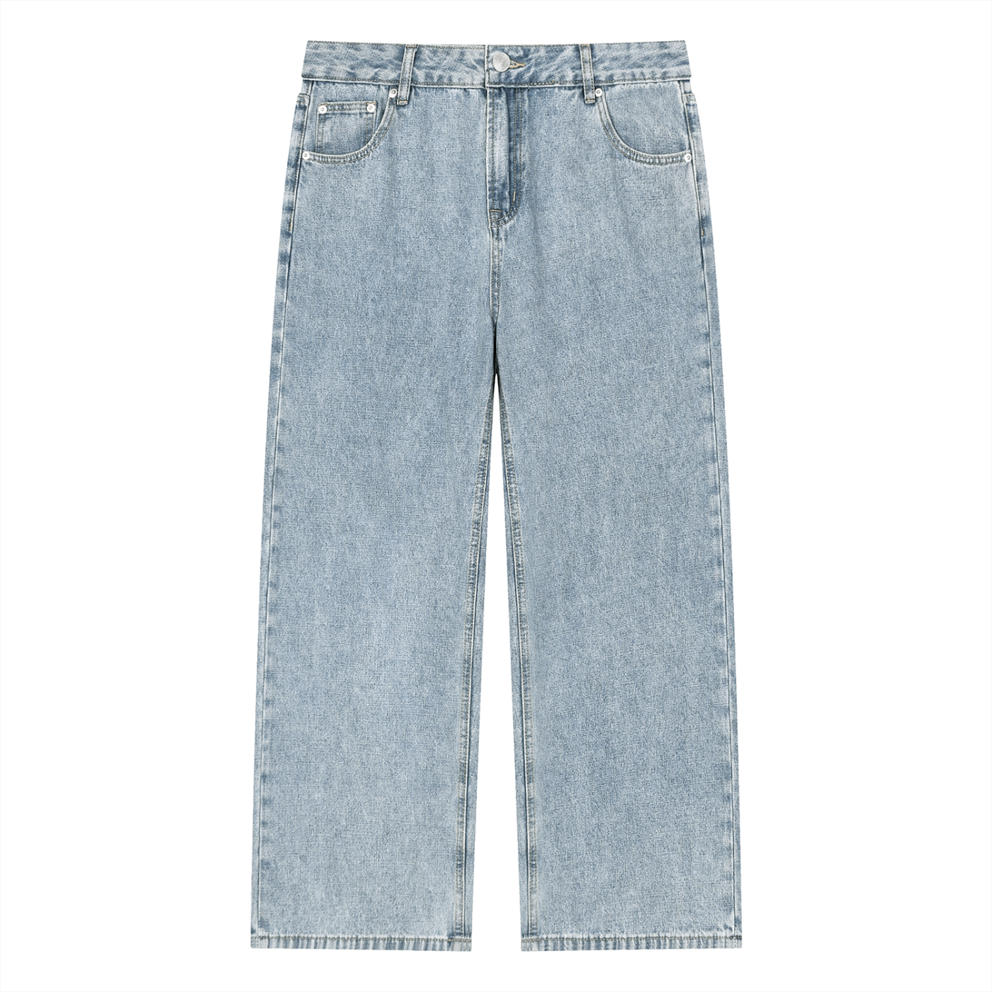 Unisex Vintage Wash Straight Leg Jeans