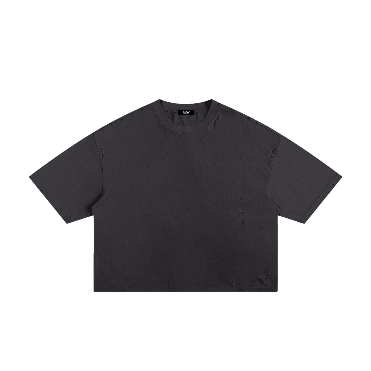 T-shirt boxy classique à bords effilochés