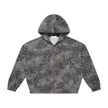Sweat à capuche fermeture éclair intégrale, style léopard vintage délavé