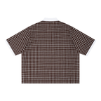 Unisex Boxy Plaid Color Block Polo Shirt