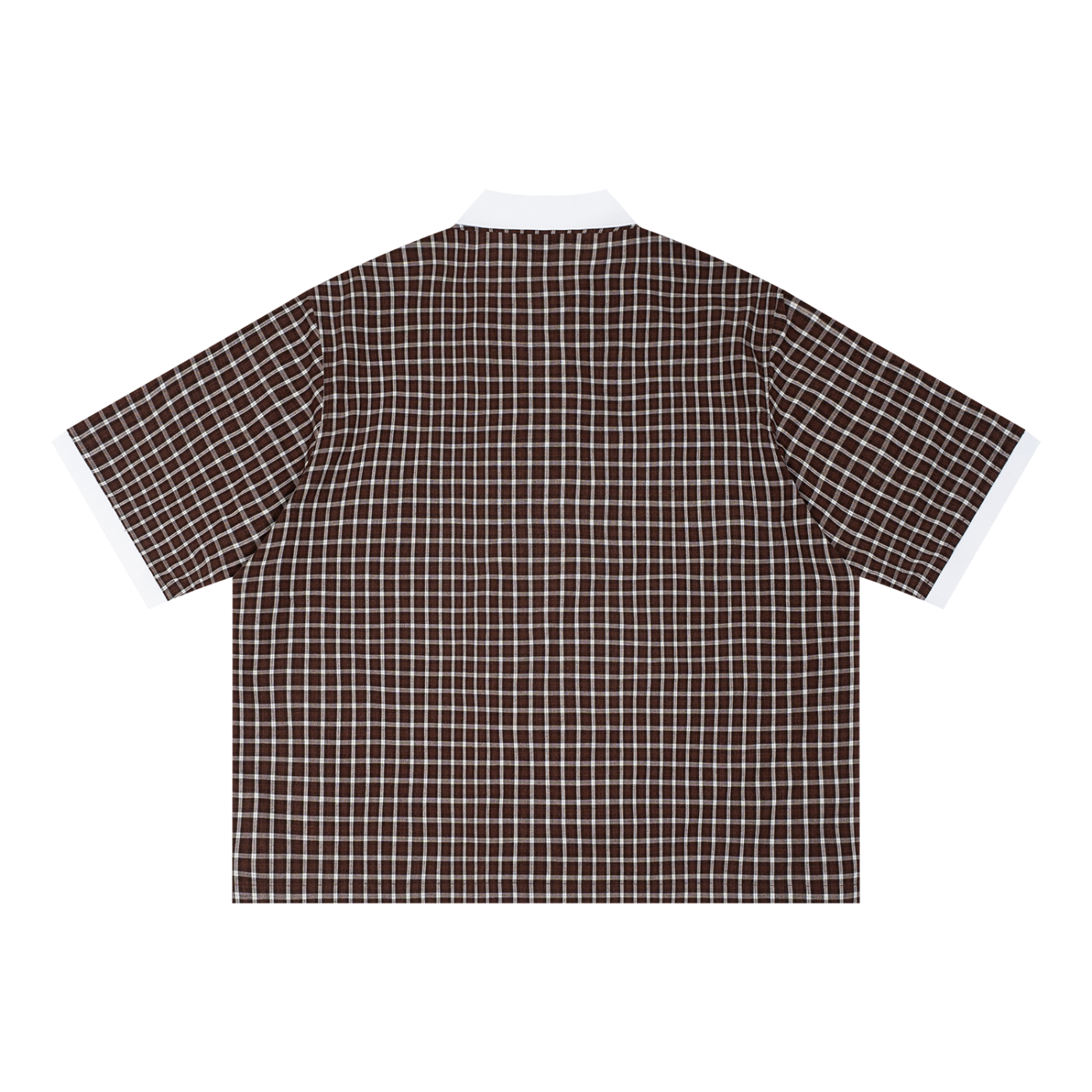 Unisex Boxy Plaid Color Block Polo Shirt
